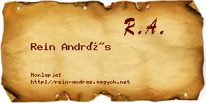 Rein András névjegykártya